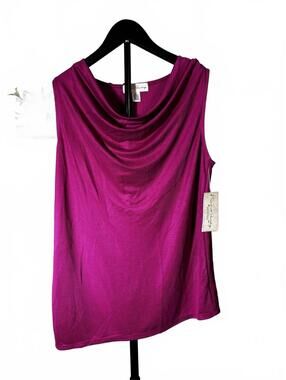 French Laundry Sleeveless Cowl Neck Top in Magenta, Size M